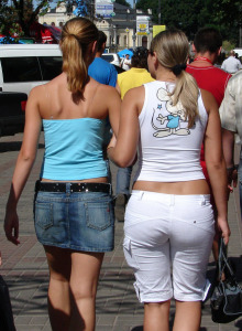 Tight candid street apple asses
