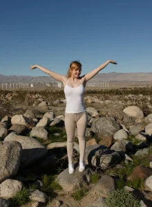 Alyssa Weiber in grey spandex with cameltoe