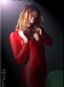 Baby covered by red spandex