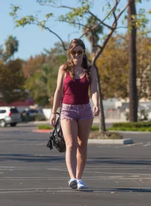 Real beauty walking outside in tight short on her sexy perfect ass