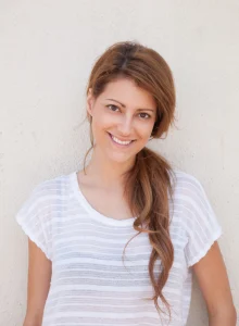 Sexy girl is outside in black spandex